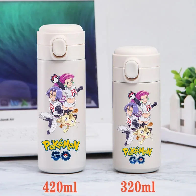 Pokemon Vacuum Cup Sports Drinking Portable Mewtwo Pikachu Water Bottle Kids Large Capacity Stainless Steel Bottle Thermal Cup