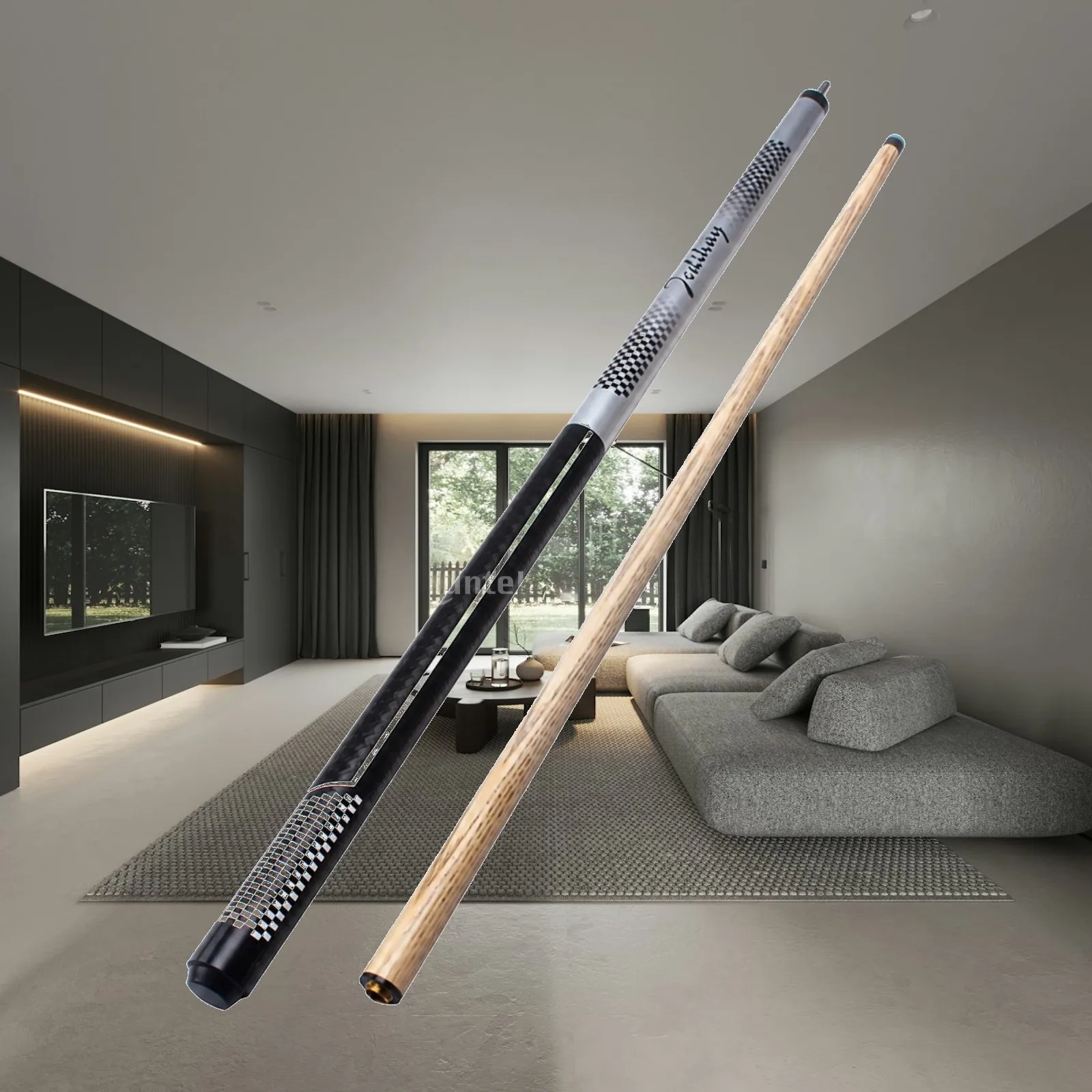 Break Cue with Crystal Tip Crack-Proof Billiard Break Cue Sturdy Ash Wood for Home Game Rooms
