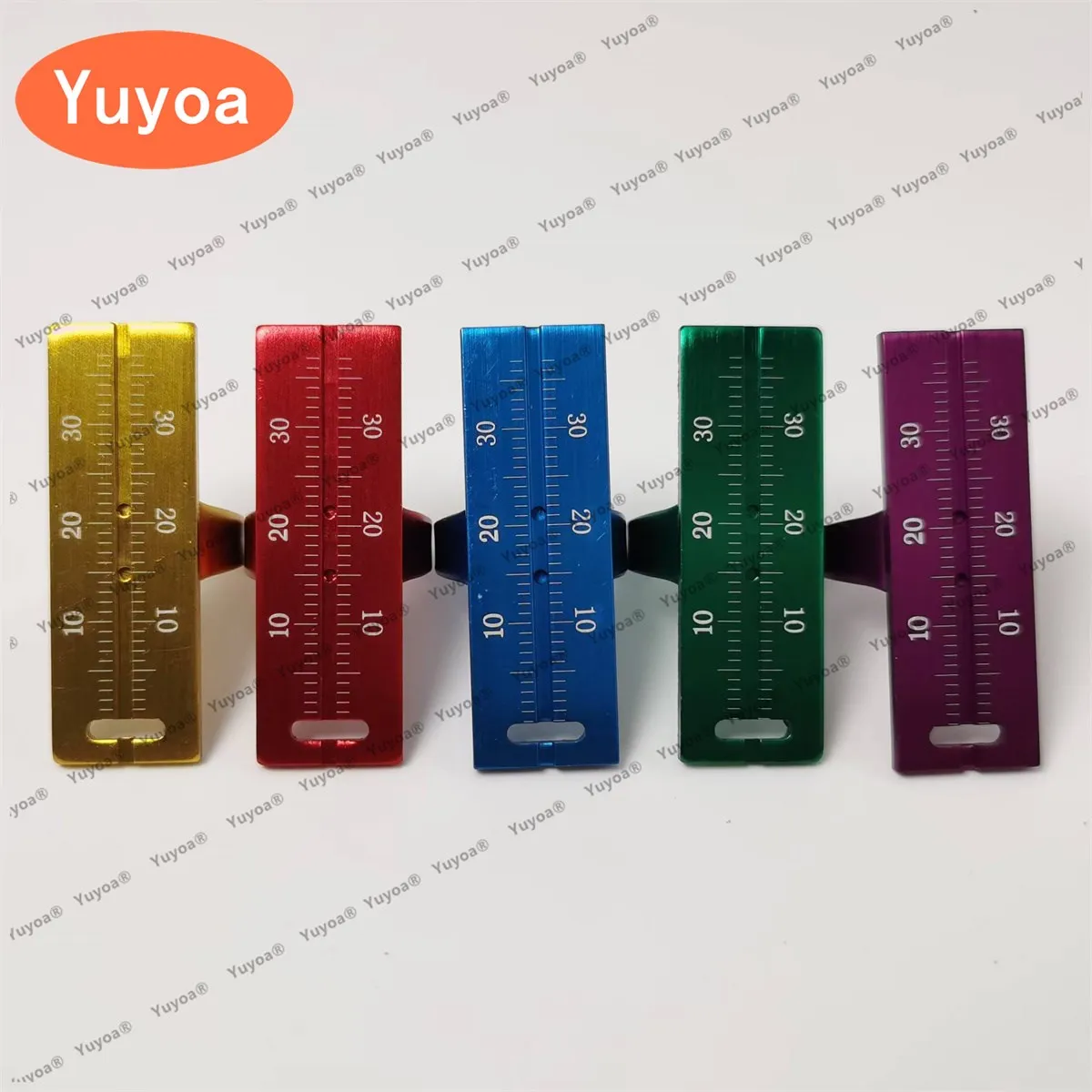 50pcs Dental Rulers Aluminium Dentist Endo Finger Ruler Measure Scale Endodontic Instruments Measuring Aluminium Endo Rule