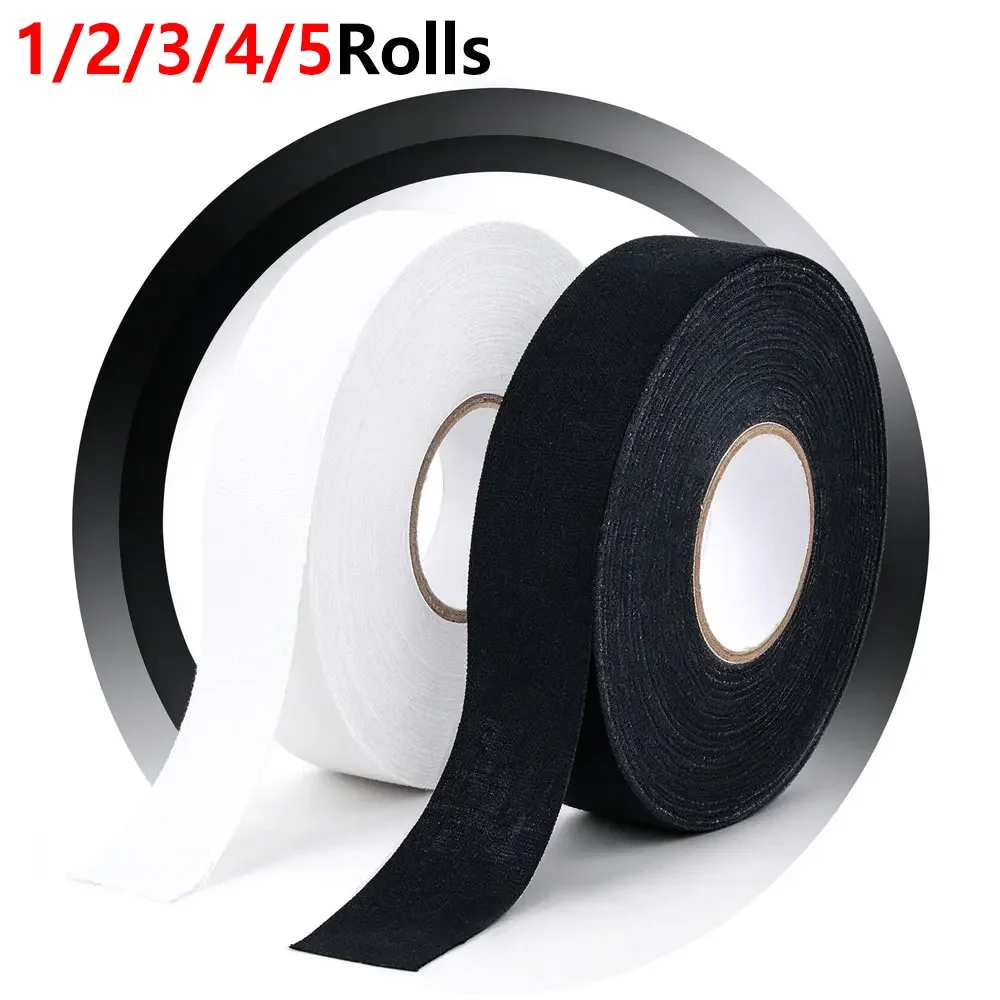1/2/3/4/5Rolls Wearproof Cotton Hockey Stick Tape, Waterproof Strong Adhesive Cloth Wrap, Multipurpose Grip Tape Lacrosse Stick