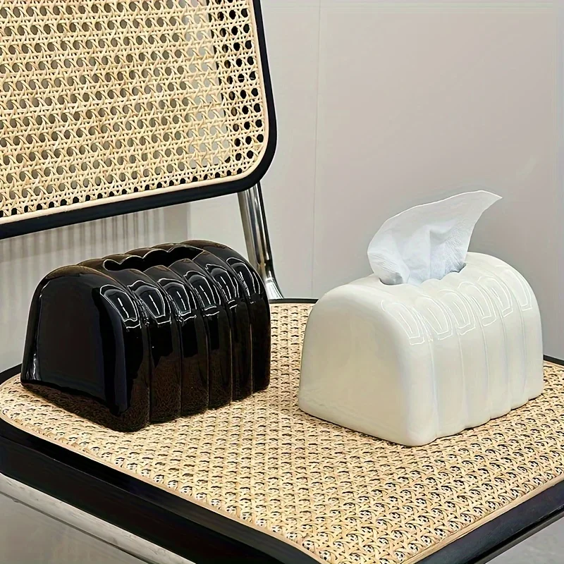 Caixa dispensadora de guardanapo de papel-elegante suporte de tecido de cor sólida para sala de estar, mesa de jantar-decoração de luxo criativa, ideal para