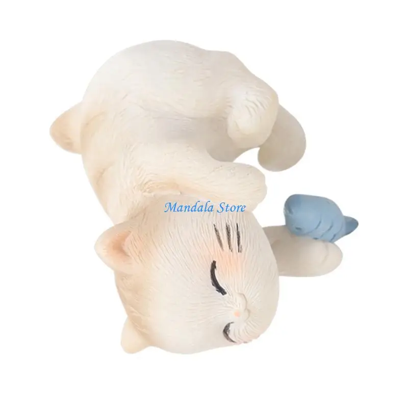 

U2JC Cartoon Cats Figurines Aquarium Landscape Ornaments False Water Animal Fish Tanks Animal Beautifying Supplies