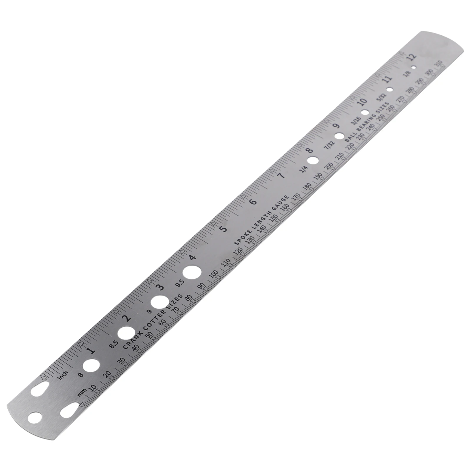 Crank Cotter Pin Ball Bearing Ruler Double Sided Printing Easy To Use Etching Process Ball Bearing Ruler Package Content