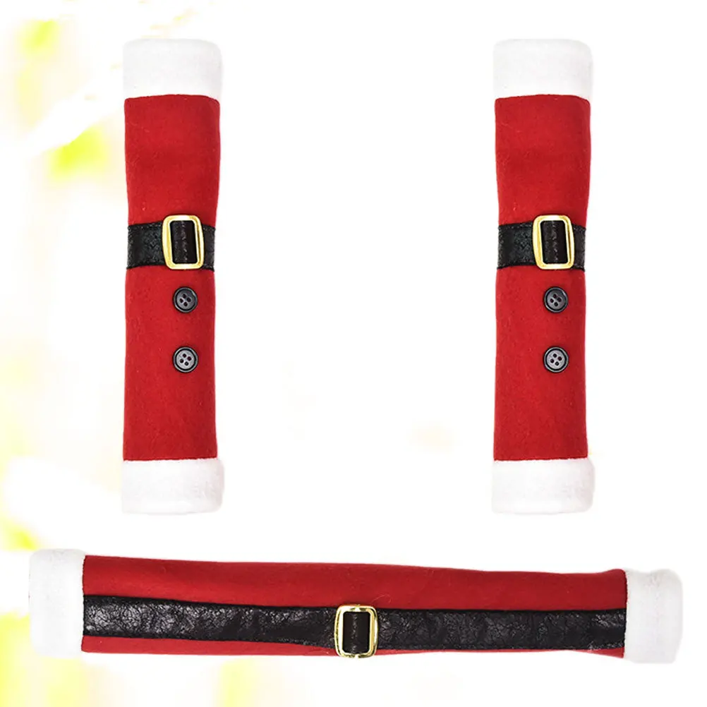 

3Pcs Christmas Refrigerator Handle Covers Cute Festival Kitchen Appliance Protector Microwave Oven Door Cover Smudge Resistant