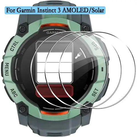 3pcs Tempered Glass For Garmin Instinct 3 AMOLED/Solar 45mm/50mm Screen HD/Scratch Resistant Protector Film Accessories