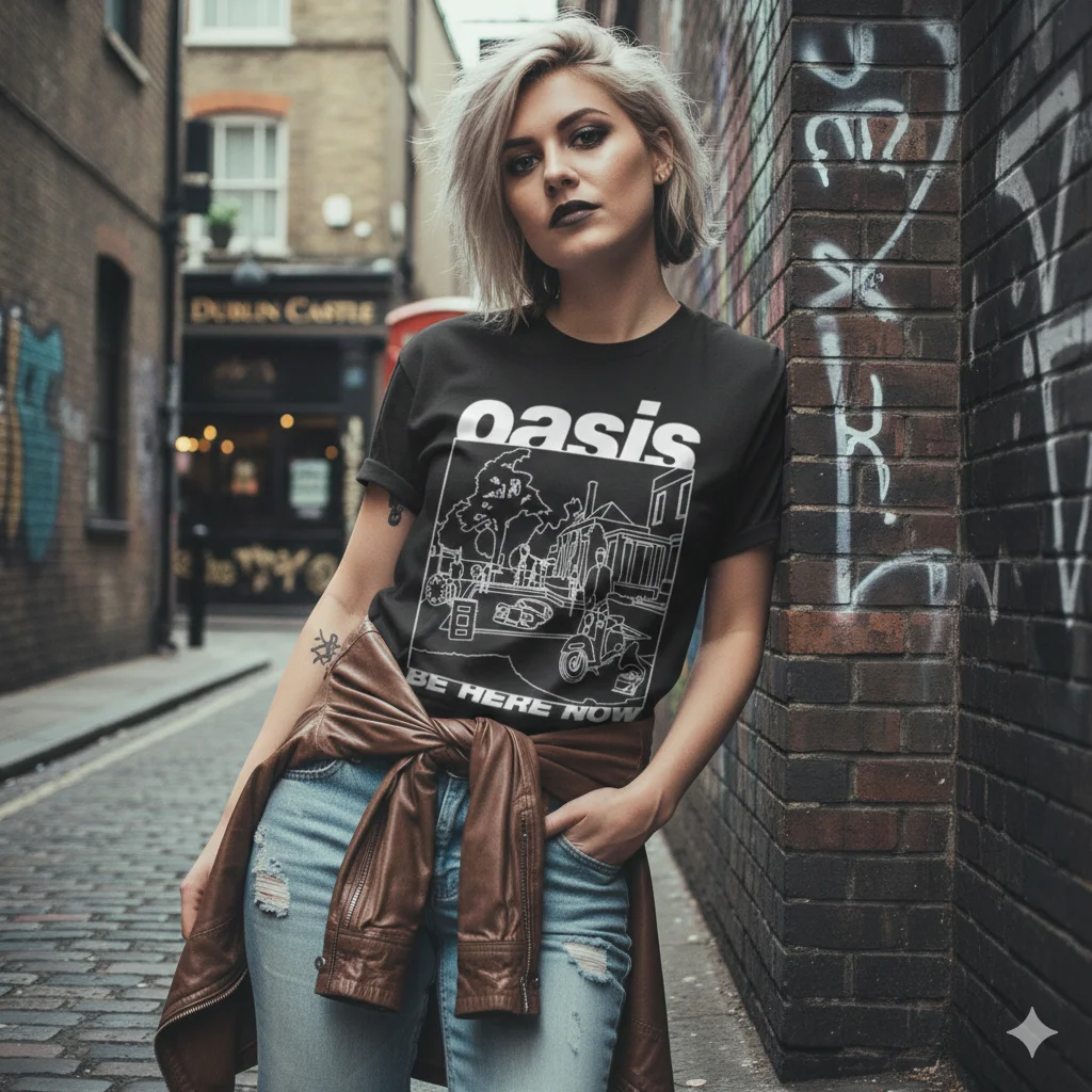 Oasi Rock Band Vintage T-shirt be here now Music Retro Casual Liam Gallagher Cotton Men T shirt New Tee Tshirt Womens Tops
