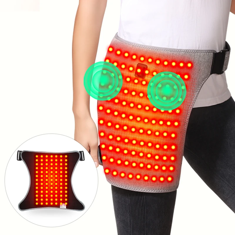 

Электрический массажер для бедер с подогревом и красным светом, регулируемая интенсивность, снимает дискомфорт при ишиасе, спортивных травмах мышц, унисекс