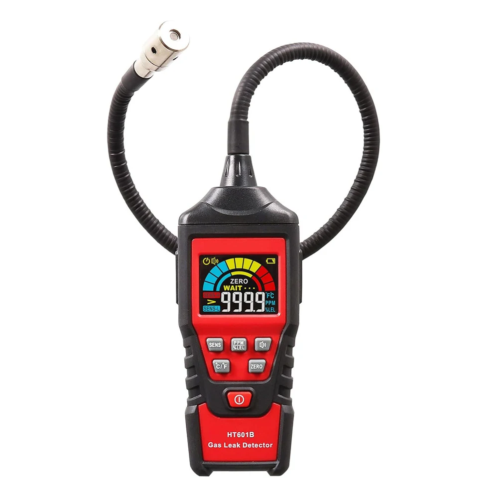 

High precision Gas Leak Detector HT601A HT601B Combustible Flammable 0-1000PPM Sound & Screen Alarm Natural Methane Gas Detector