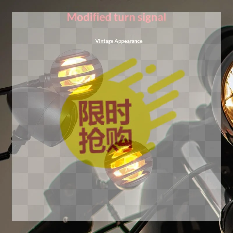 【CMO】1PCS For Cafe Racer New Motorcycle Turn Signal Lights Grill  Indicator 12V Amber Front Rear Lamp