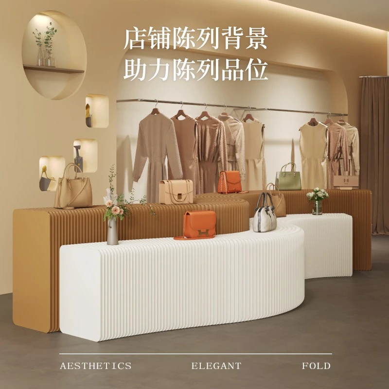 Folding Display Stand Long Strip Booth Window Product Shelf Physical Live Product Exhibition Shelf