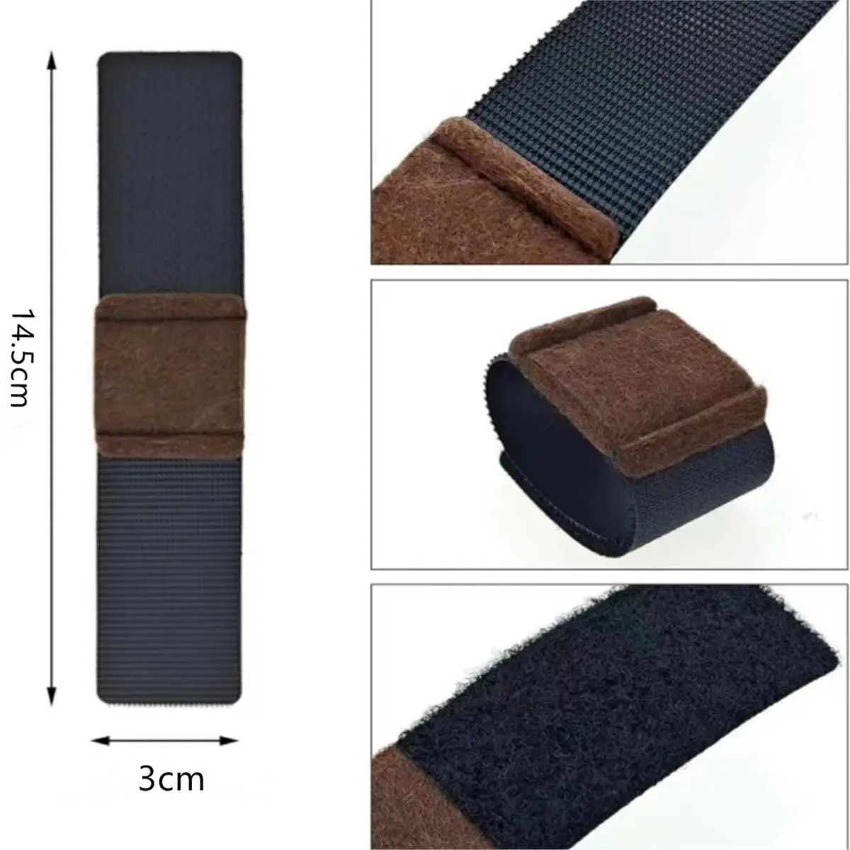 Wrap-Around Felt Furniture Pads with Hook and Loop Fasteners, Non-Slip Chair Leg Floor Protectors 20 PCS