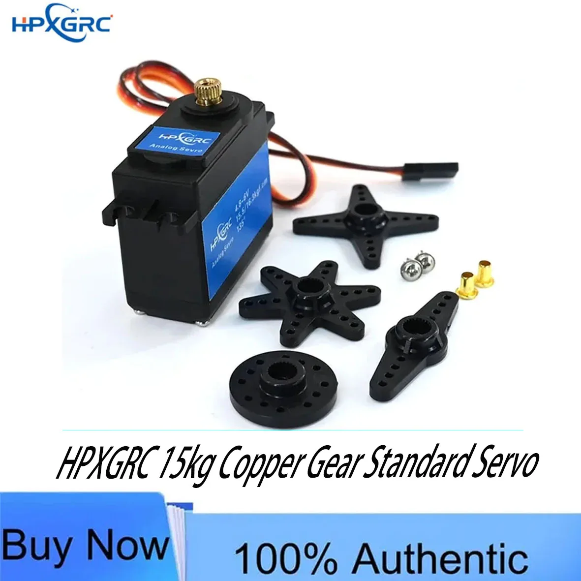 HPXGRC 15kg High Torque Copper Gear Servo - 0.13s Speed 4.8V-7.4V for 1/8 1/10 RC Cars Compatible with Traxxas Redcat HPI HSP