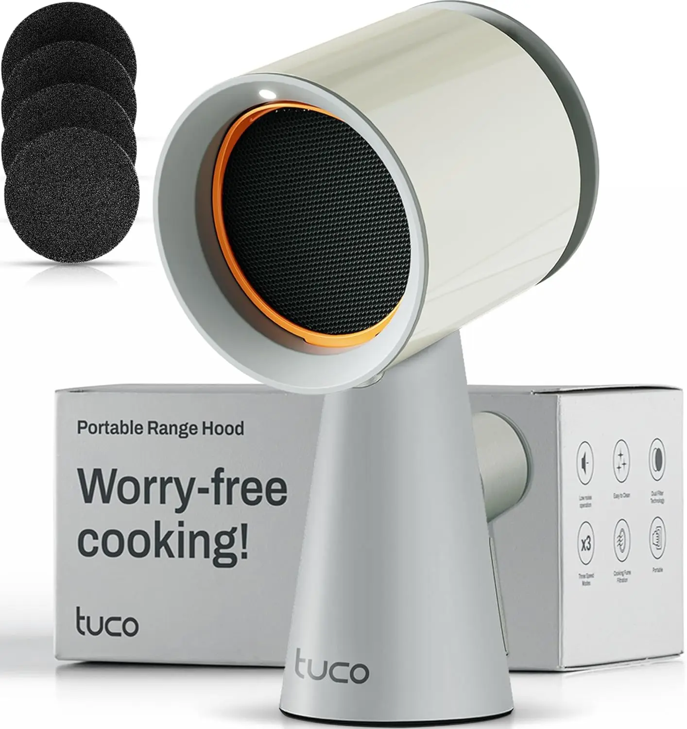 

Portable Range Hood, Countertop Kitchen Exhaust Fan with 3 Speeds, 5-Layer Filter, Powerful Smoke Removal, Low Noise, Oi