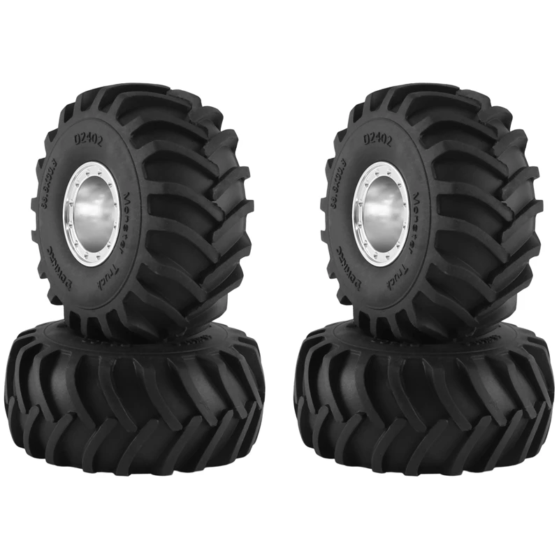 

4Pcs 68X32mm Big 1.0 Metal Wheel Rim Rubber Tire Tyre For 1/24 RC Crawler Car Axial SCX24 AX24 FMS FCX24 Upgrade Parts