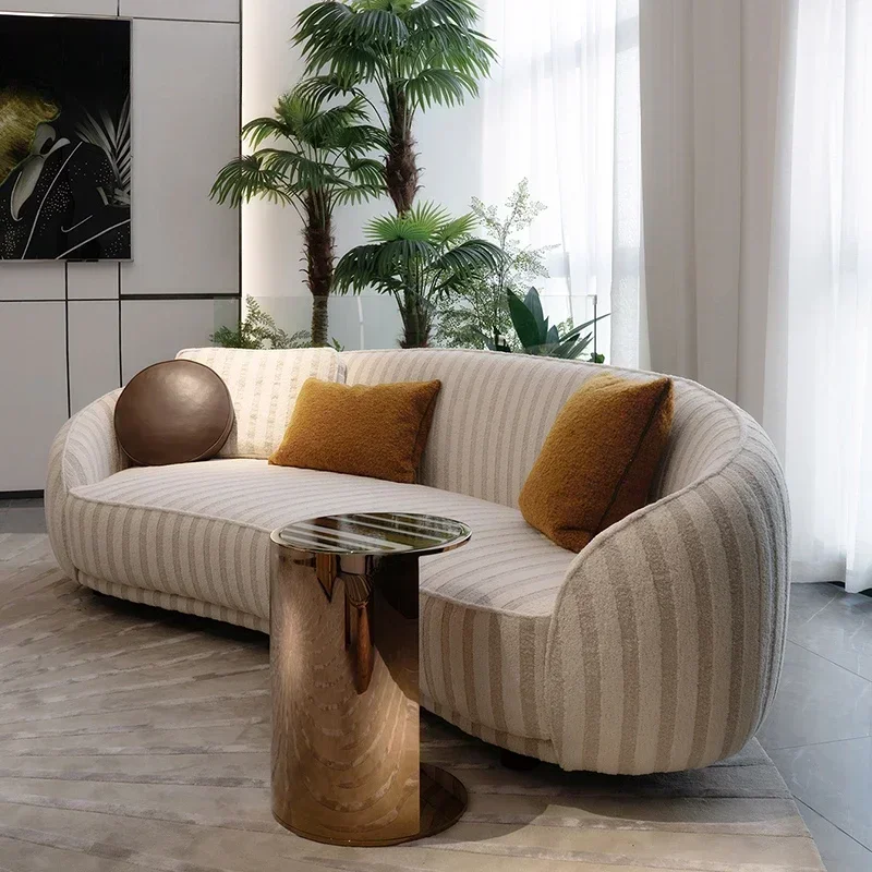 Exhibition of new Finn D curved sofa large apartment designer villa living room fabric