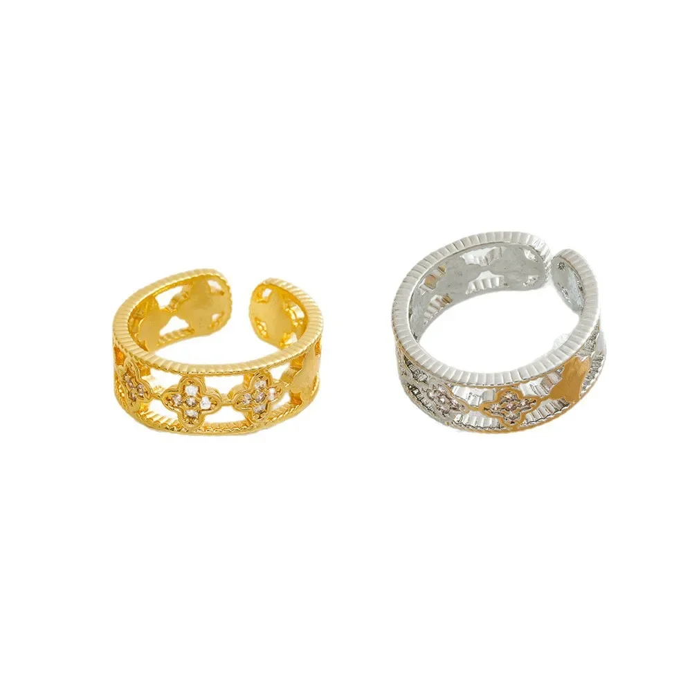 С модным и элегантным женским стилем. Кольцо «Четырехлистный клевер» с бриллиантами.