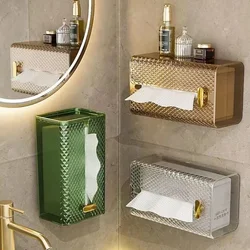 Wall Mounted Tissue Box Paper Towel Holder Dispenser Rack Kitchen Office Napkin Container Baby Wipes Paper Storage Box