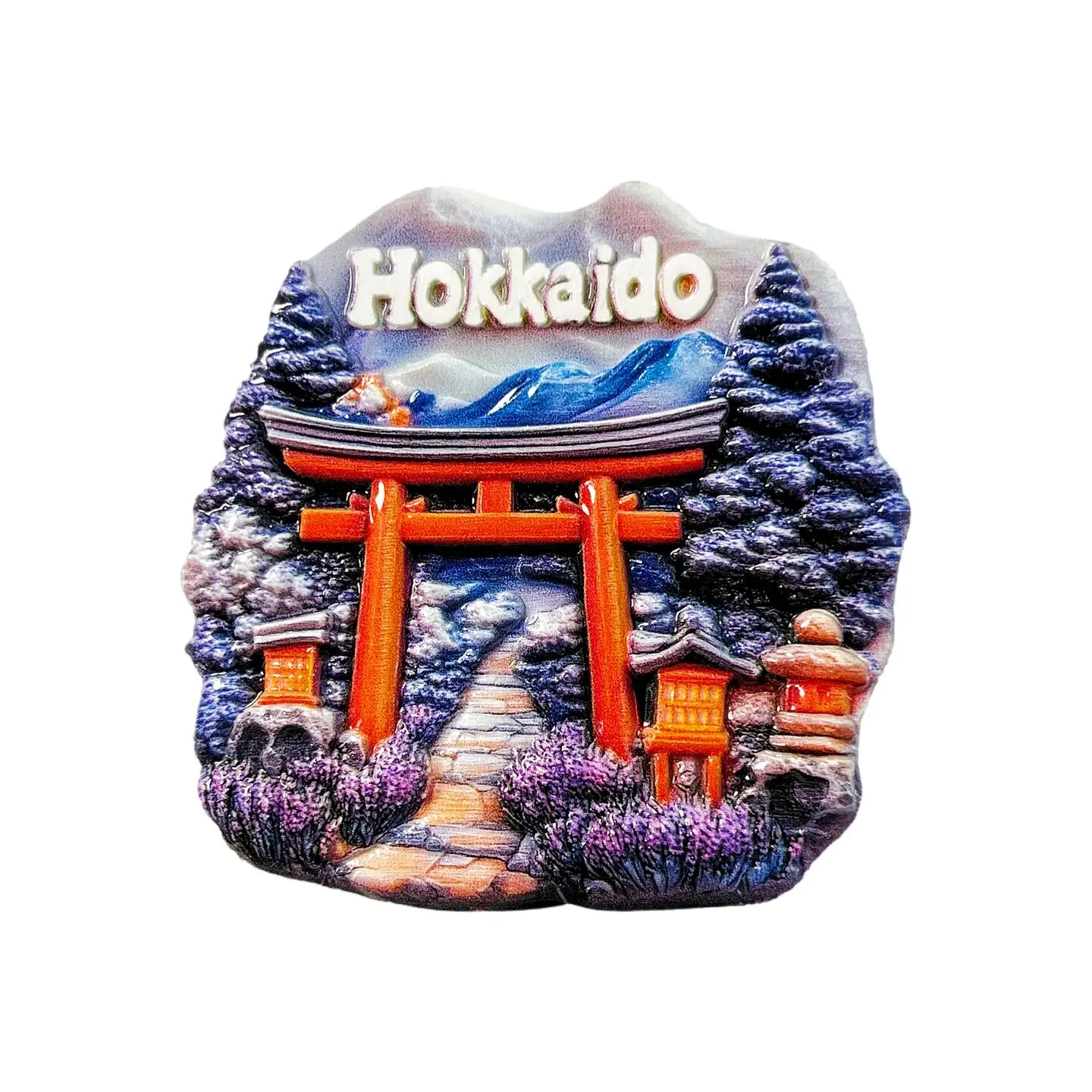 Japan's Hokkaido Tourist Souvenir Creative Landmark Torii Sapporo TV Tower Snow Scene Decoration Magnetic Refrigerator Magnet