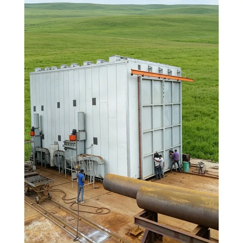 Sand Shot Blasting Room/Cabinet/Chamber Sandblasting and Powder Coating Installation Industrial Blast Room with Dust Collector