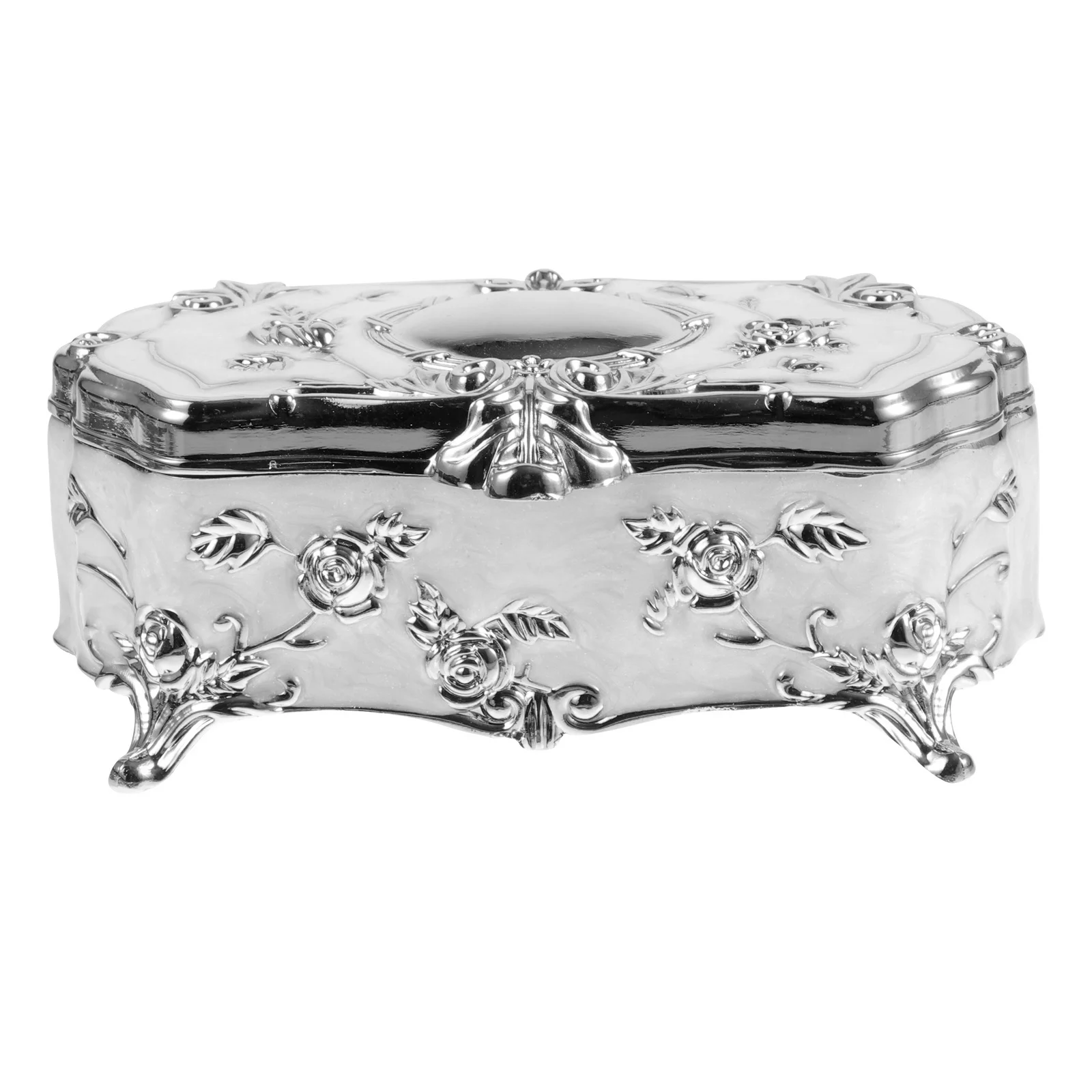 

Vintage Alloy Embossed Jewelry Box Wear-Resistant Trinket Organizer Jewelry Storage Gift Case for Necklace Bracelet Earrings