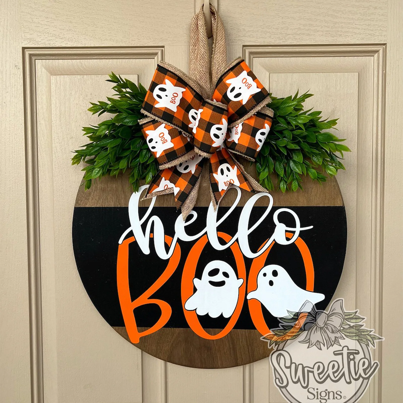 Hanging Sign Halloween Door Decorations Indoor Outdoor Porch Wall Decor Greeting Guests & Passers-by