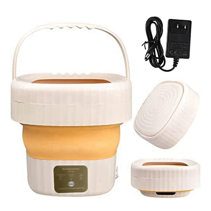 Mini Foldable Washing Machine With Touch Screen And Drainer Basket For Camping, Apartment US Plug