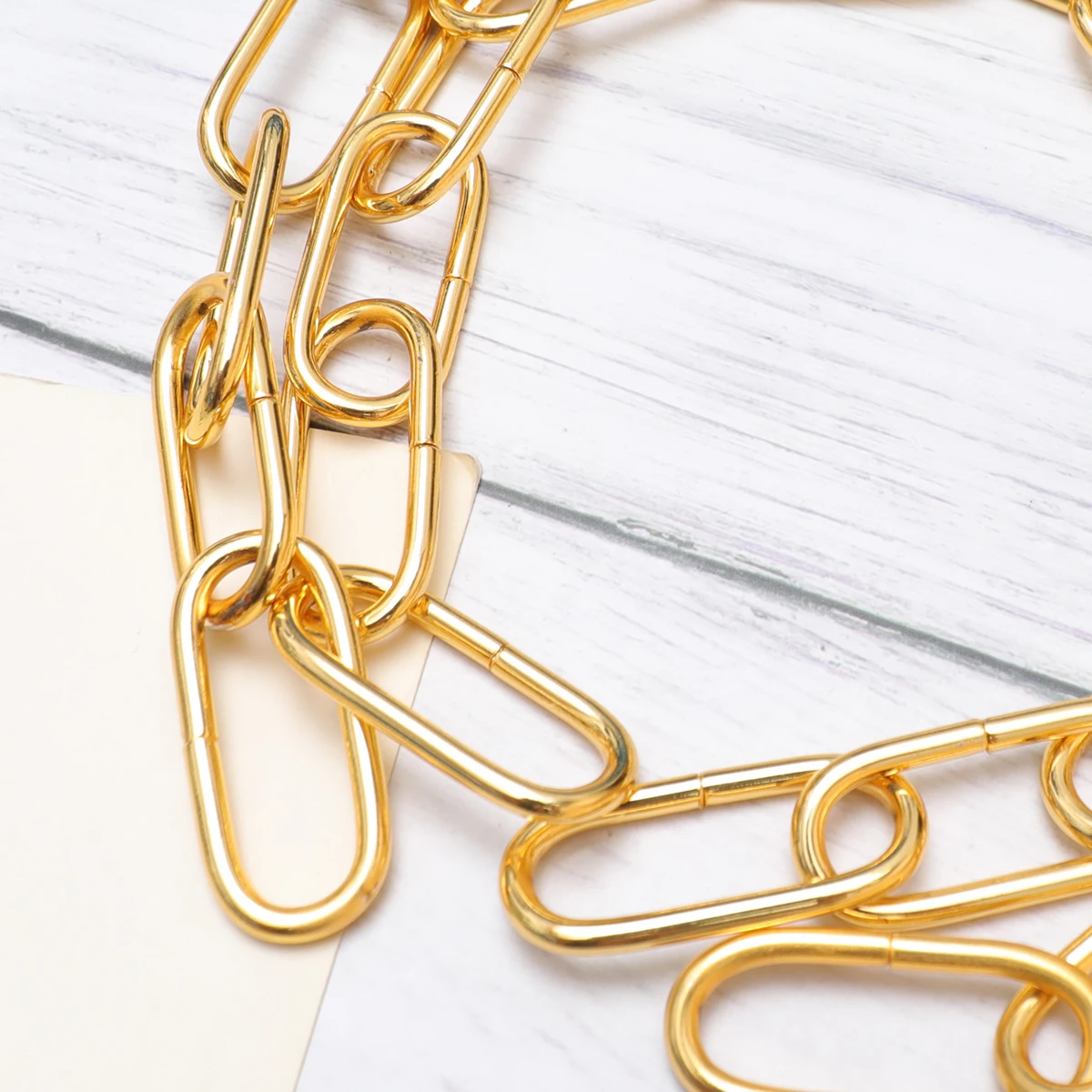 

1M in Length Iron Chain Durable 4MM Thick Hanging Chain Utility Crystal Lamp Chain Lighting Accessories (Golden)