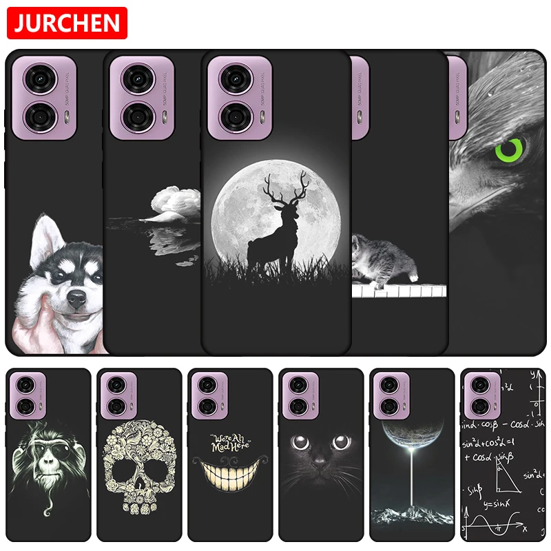 Silicone Case For Motorola Moto G24 Cat Dog Skull Flower Cartoon Pattern TPU Cover For Motorola Moto G 24 Power 24Power XT2423-1