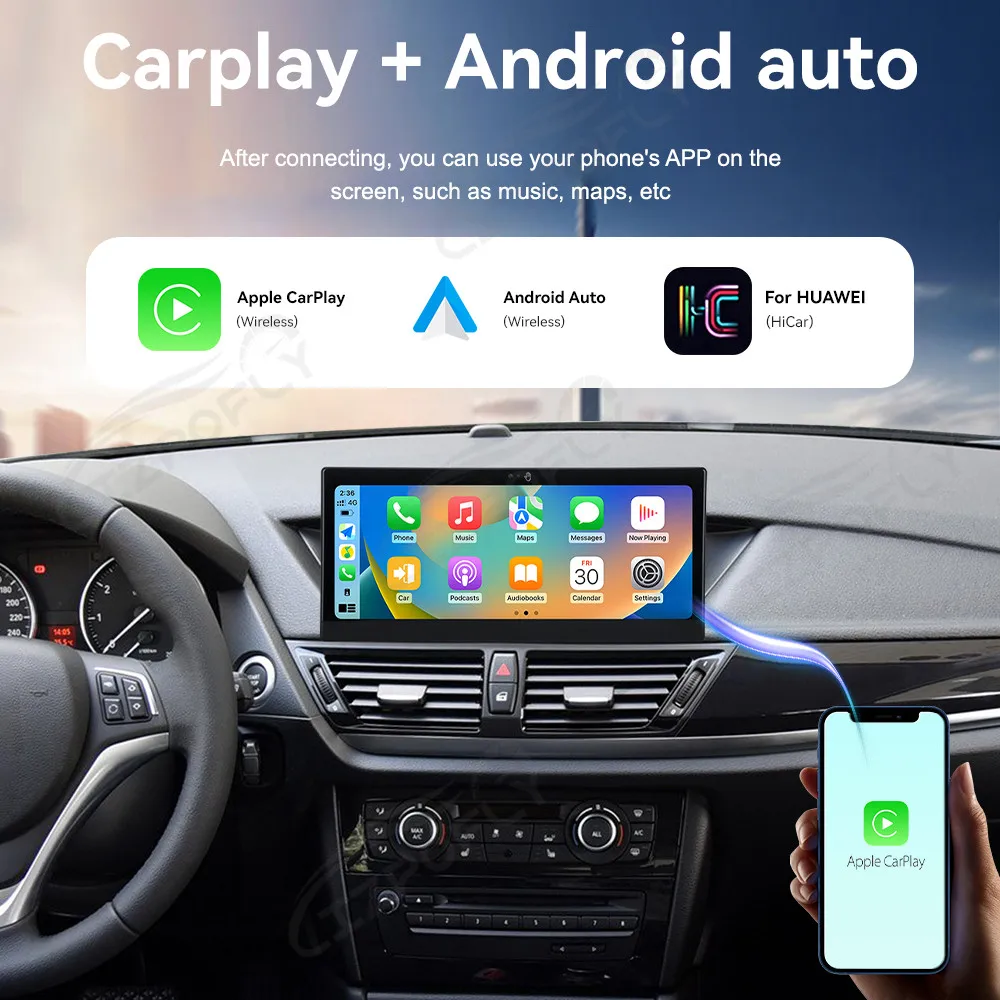 

Gesture Control 10.25'' Screen For BMW X1 2012-2015 CIC Android13 Car Stereo Radio Multimedia Player Carplay WIFI