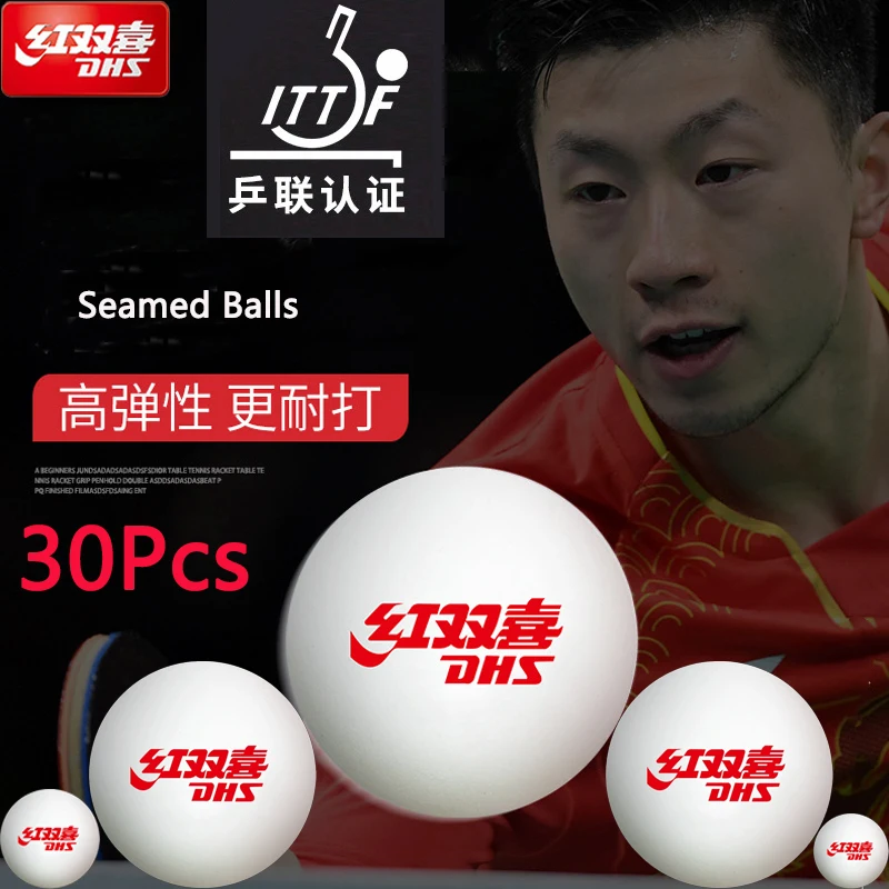 30Pcs DHS Table Tennis Balls Seamed ABS New Material Table Tennis Ball ITTF Approved Ping Pong Balls for Training Competition