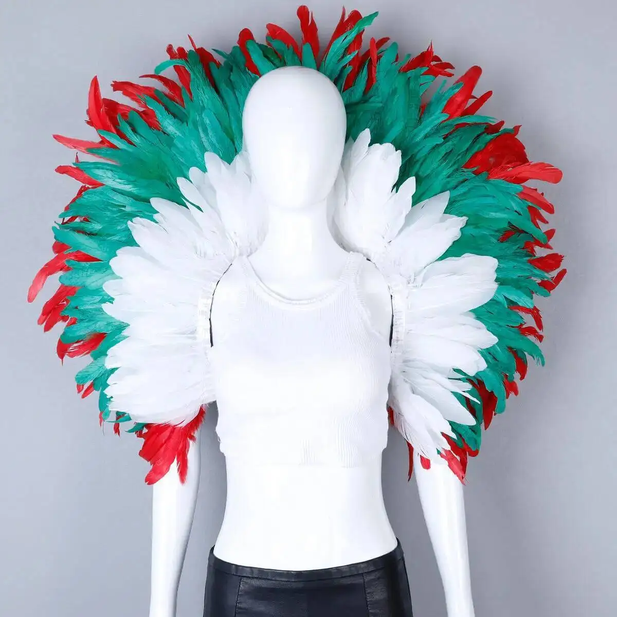 Carnaval Nacht Halloween Dames Heren Stijlvolle Poncho Accessoire Gotische Veren Cape Zwarte Kanten Kraag Bolero Wrap Schouder Sjaal