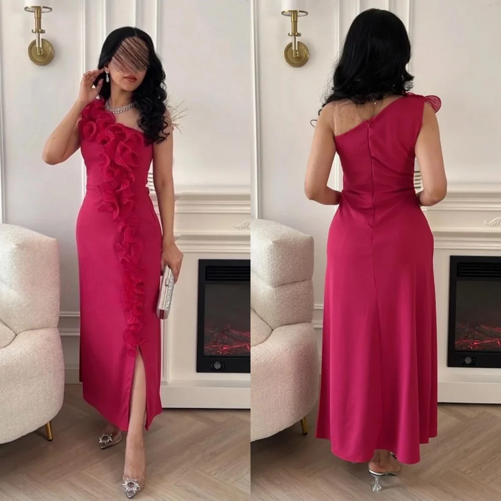 

Jiayigong High Quality Evening Jersey Draped Pleat Ruched Homecoming A-line One-shoulder Bespoke Occasion Gown Midi Dresses