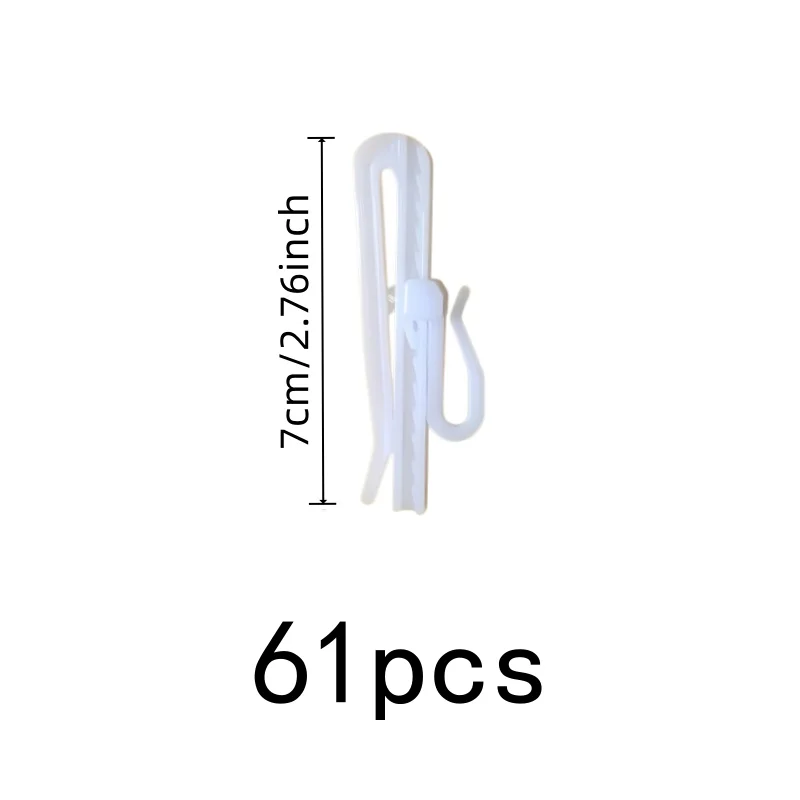 61 pcs 7cm Height Adjustable Drapery Pins, No Drilling Required and Strong Load Support, ideal for Bedroom Window Drapery