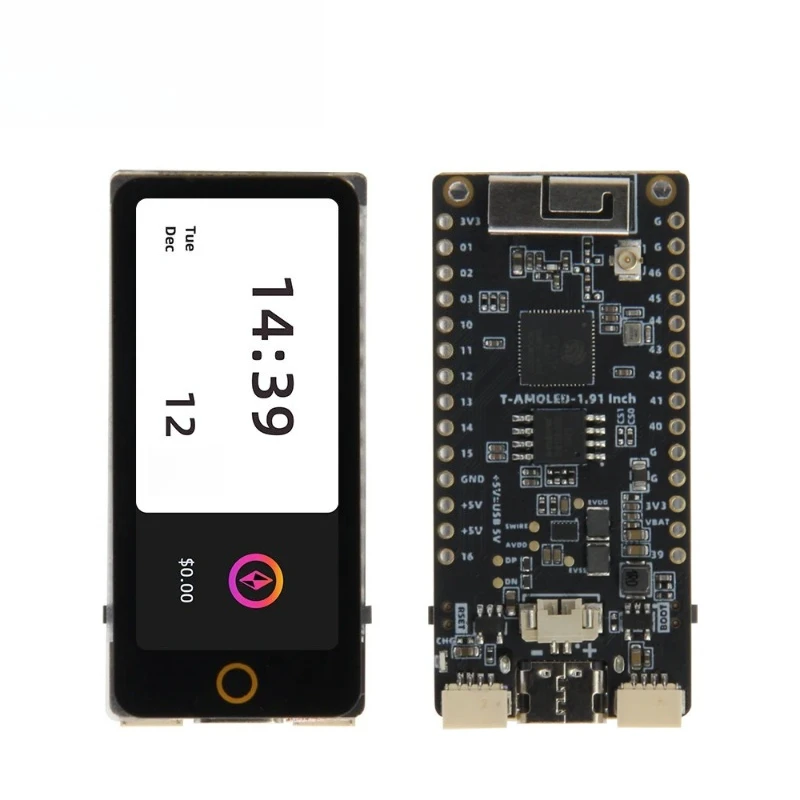 1Pcs T-Display-S3 AMOLED ESP32-S3 1.91-inch RM67162 AMOLED Display Development Board OLED WIFI Bluetooth 5.0 Wireless Module