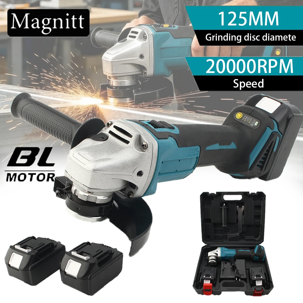 Angle Grinder 21V Cordless , 4-1/2 / 5 Inch Power Tools With 2x4 0ah Batteries Brushless Motor