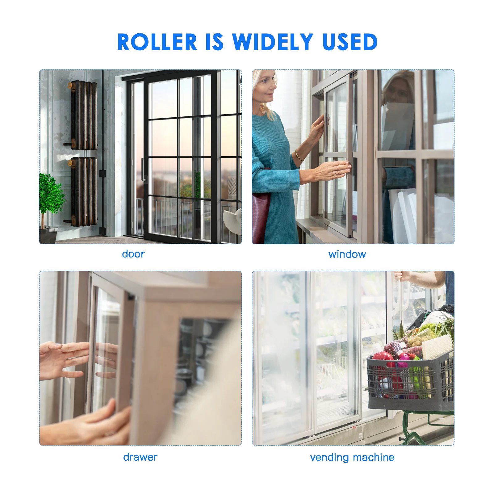 

Sliding Door Roller High Grade Metal Durable Silent Smooth Corners Easy Installation Cabinet Guide Pulley Replacement Barn Door