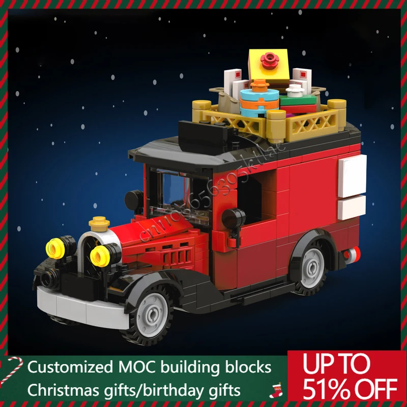 

283 Parts MOC Christmas Series Postal Truck Model Building Blocks Bricks Creative Assembly DIY Set Educational Toy Popular Gifts