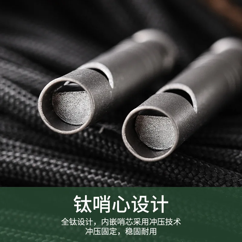 TC4 Titanium Alloy Whistle EDC Survival Whistle Outdoor Burst Survival High-decibel Emergency Whistle Ti-6A-4V Grade 5 Gr5