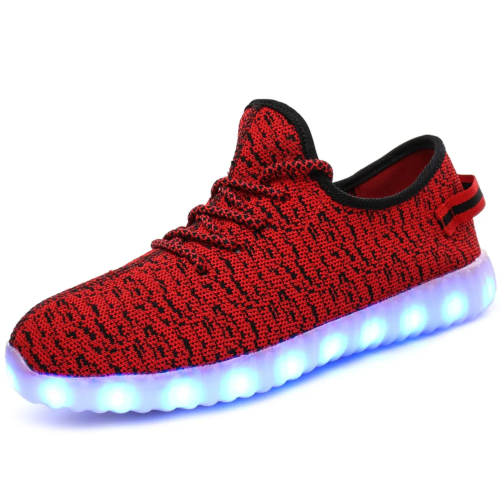 Men & Women LED Shoes USB Rechargeable Breathable Fashion Adult Sneakers Large Size 35-46