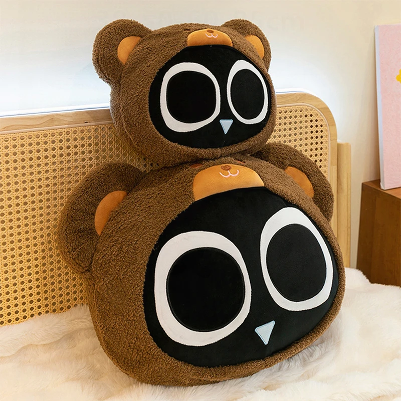 

Плюшевая игрушка «Черный кот» из фильма Luo Xiaohei, милый большой кот с большими глазами, большая мягкая кукла, подушка для детей, подарок на день рождения, Рождество