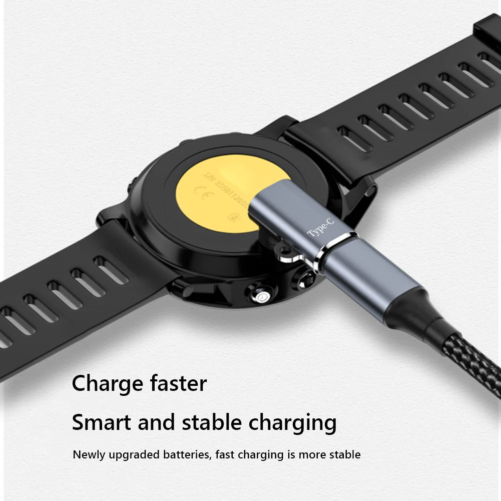 محول شاحن محمول مع محول شحن فتحة الحبل يدعم قطع غيار نقل البيانات لـ Garmin Fenix 7/7S