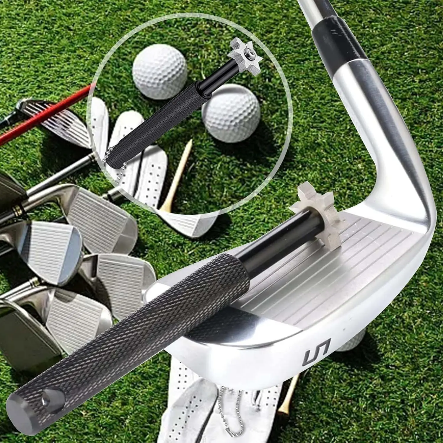 مبراة نادي الغولف أداة شحذ نادي الغولف مبراة نادي الغولف رئيس إسفين قوي سبيكة إسفين شحذ قطع 6 ألوان #2