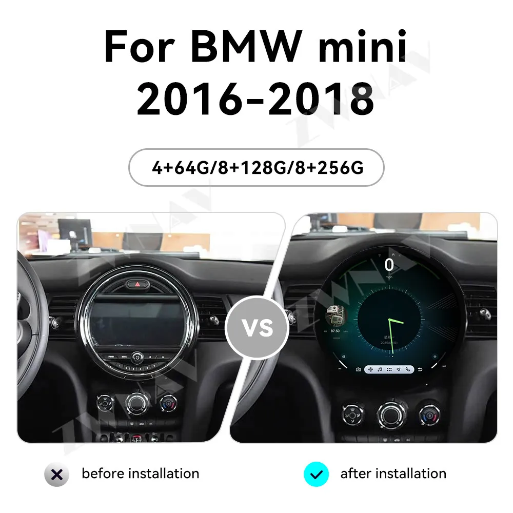 حار 11.7 ''أندرويد 14 لسيارات BMW mini 2016-2018 سيارة لتحديد المواقع والملاحة CarPlay HD شاشة تعمل باللمس رئيس وحدة مشغل وسائط متعددة راديو السيارات #1