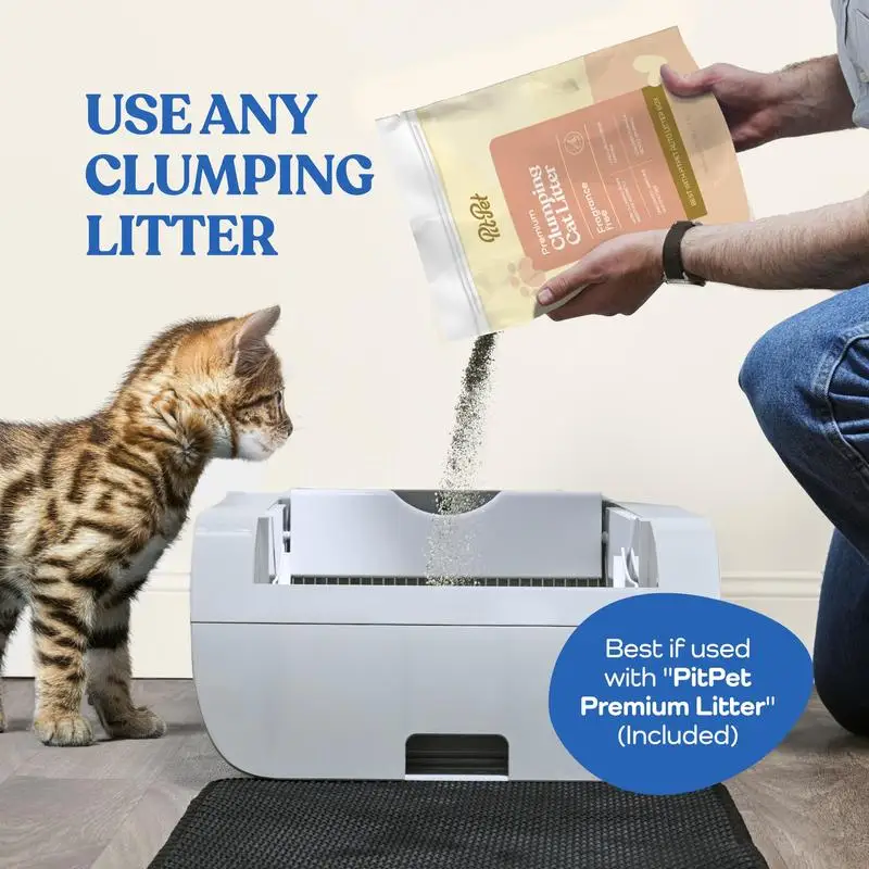 Wide Opening Smart Cat Litter Box with Advanced Features for Easy Cleaning and Odor Control