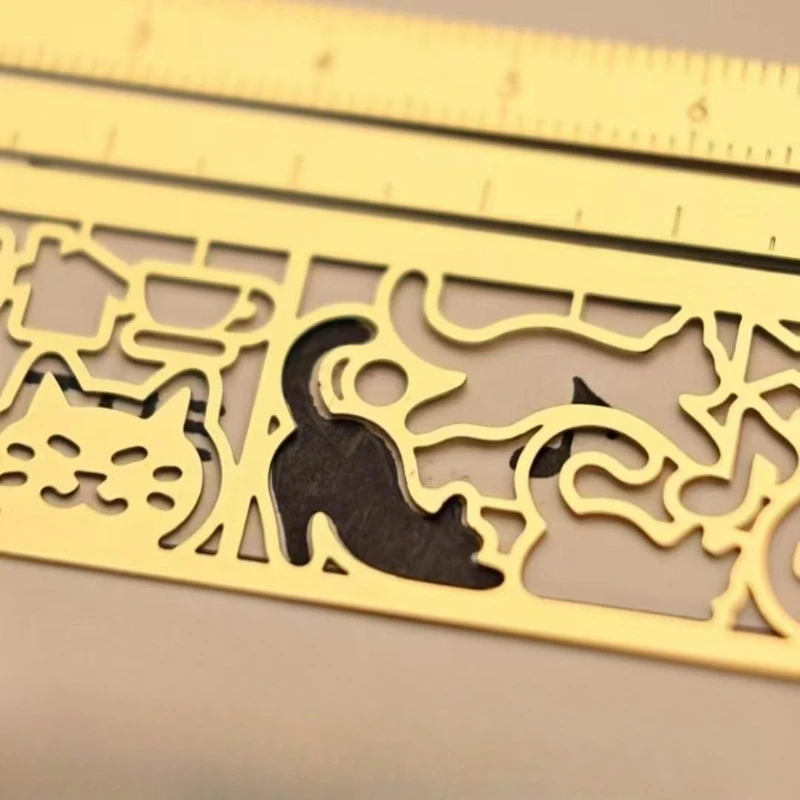 

1pc Cute Cat Pattern Double-Sided Bookmark,Ruler Stationery for Diary,Planning Book,Note Taking-Creative Stationery Tool