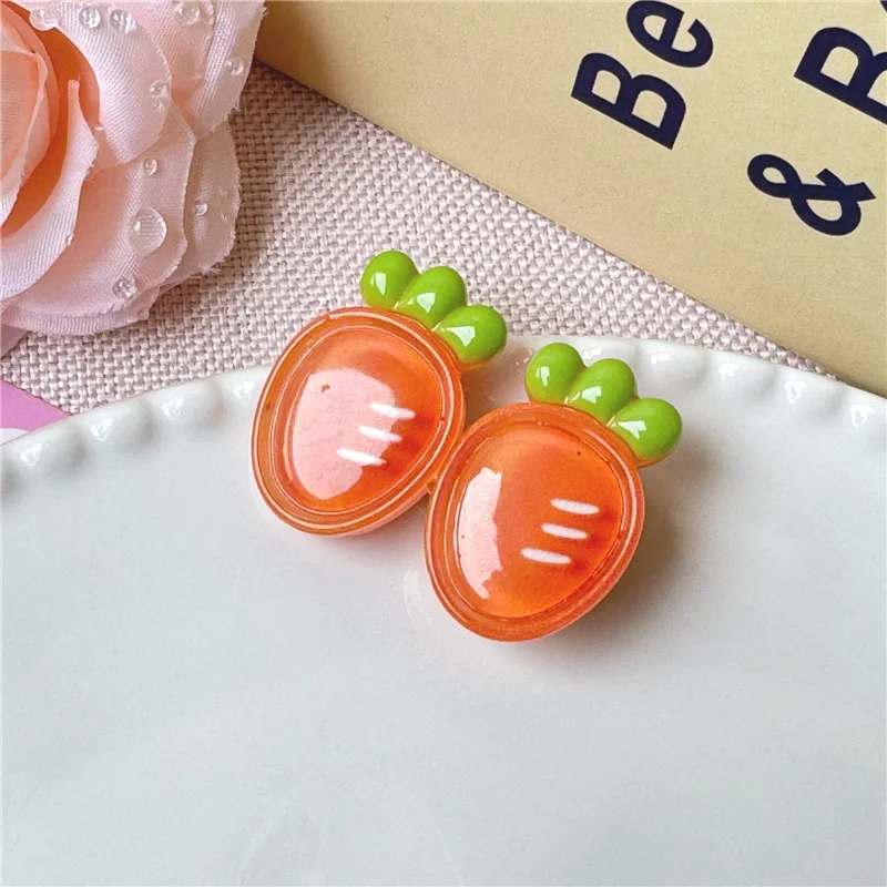 4 Stück/Set Mädchen Haaraccessoires Creme-Farbene Mattierte Eis-Transparente Frucht-Haarspangen Imitierte Frucht-Haarnadeln Pfirsich-Erdbeer-Kopfschmuck – Detail 10