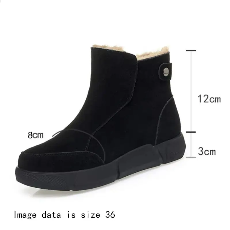 AIYUQI Snow Boot Women 2026 Winter New Suede Genuine Leather Women Short Boots Natural Wool Warm Non-slip Women\'s Ankle Boots
