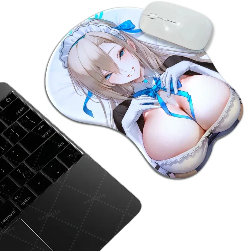 

Blister Packed Chest Mouse Pad Anime Desk Mat Asuna Blue Archive Gamer Special Wristband with 3d Nipples