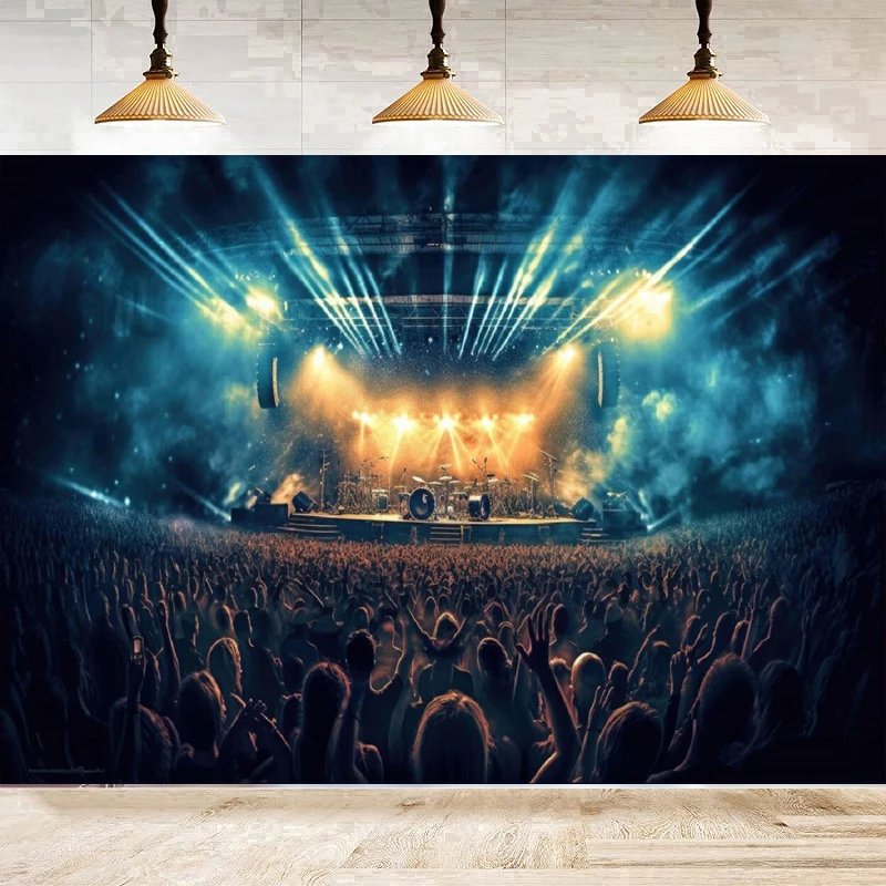 Music Concert Stage Photography Backdrop Music Party Musical Studio Band Live Shows Musicians Background Wedding Birthday Party