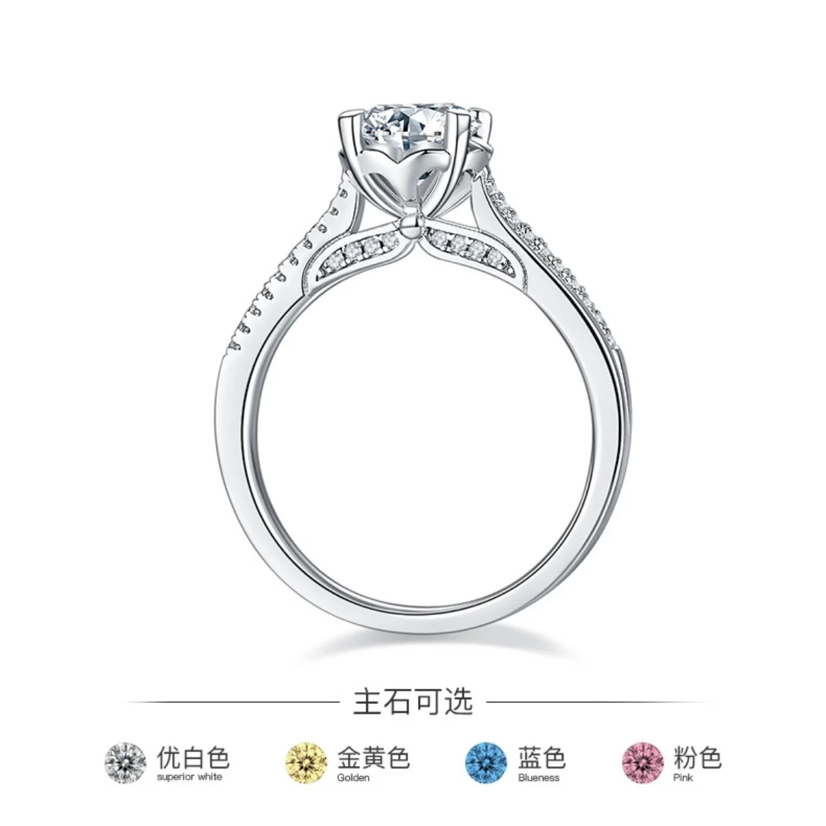 

Кольцо-русалка из стерлингового серебра 925 пробы с покрытием из белого золота 1 карат 6,5 мм, круглые кольца с бриллиантами из муассанита